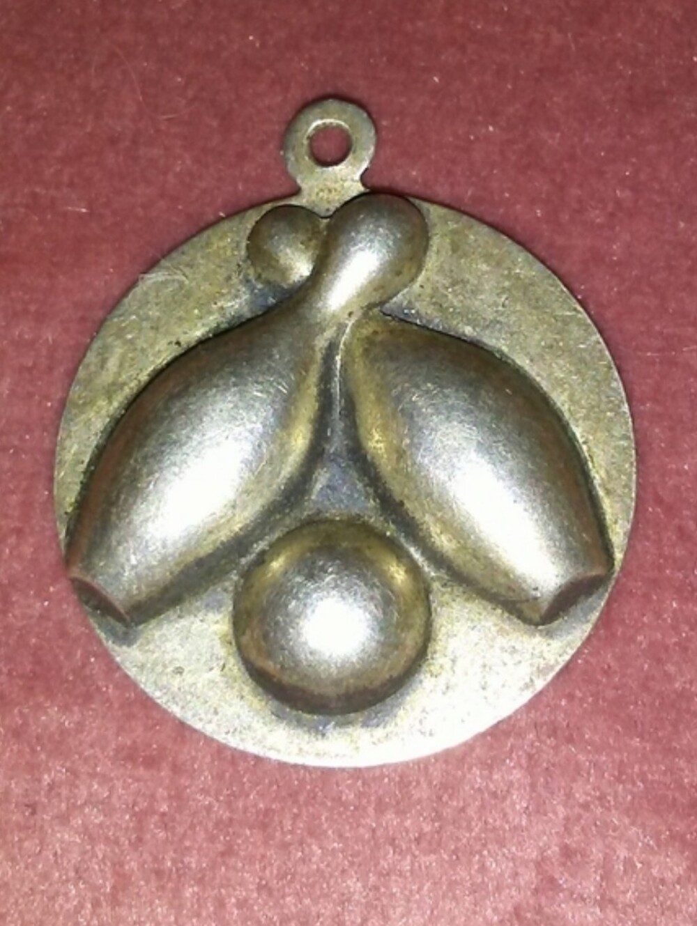 925 Vintage Tested Solid Sterling Silver Bowling Ball Pins Charm Pendant Bowler